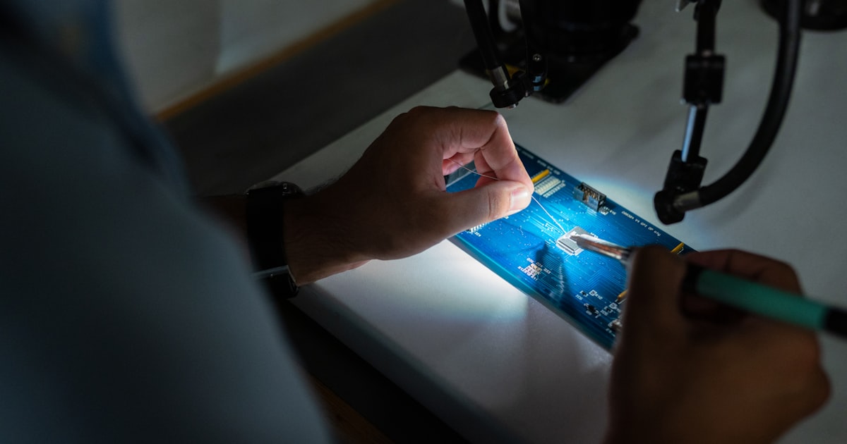 Construction professional using measurement equipment on site